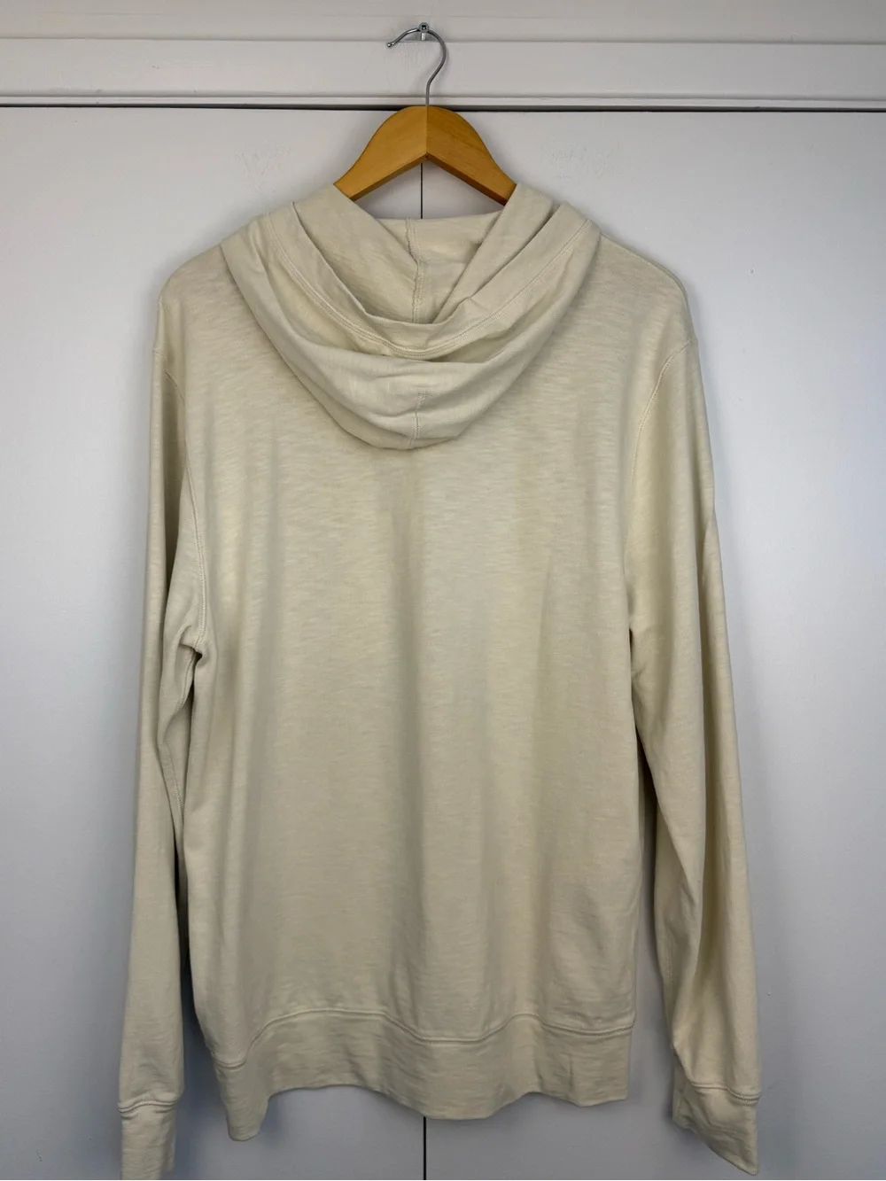 J.Crew Factory Slub Cotton Hoodie Natural Men’s Large NWOT